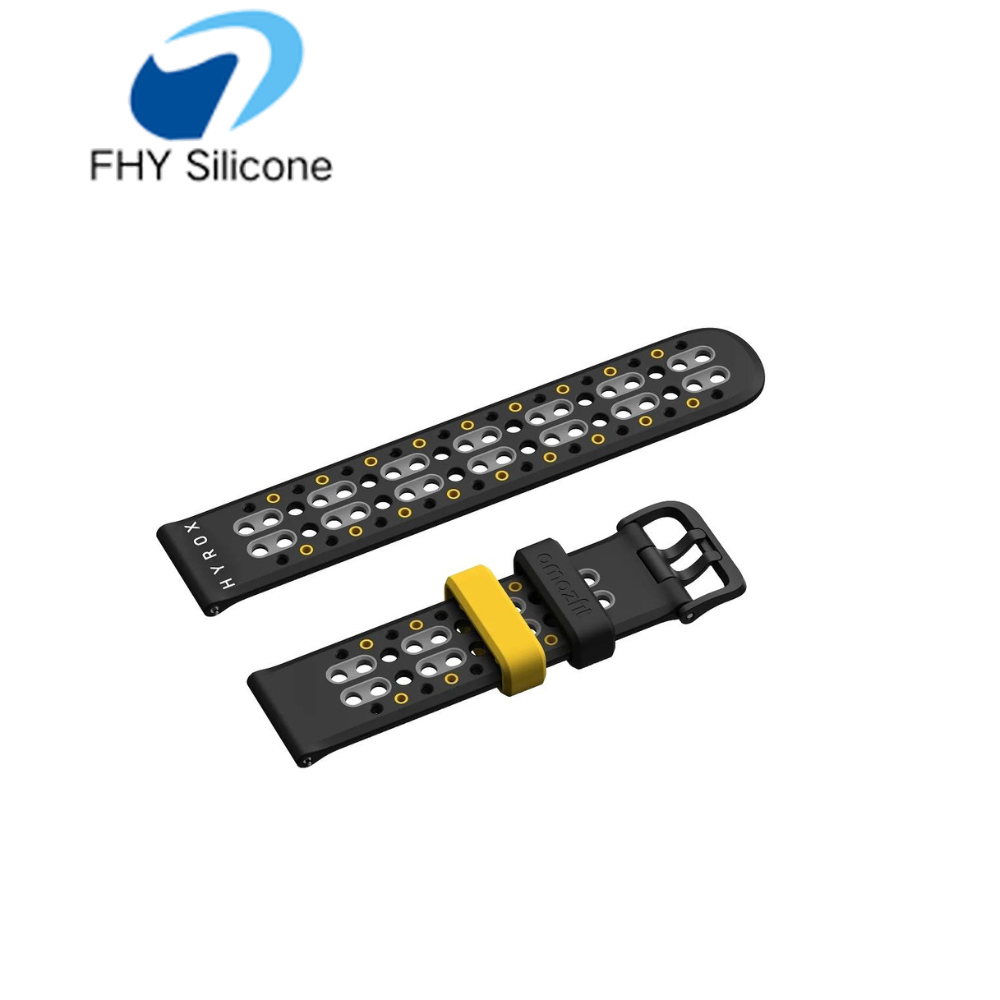 Breathable Perforated Silicone Watch Band for Sports Use Sport Smartwatch Strap OEM Manufacturer - Image 2