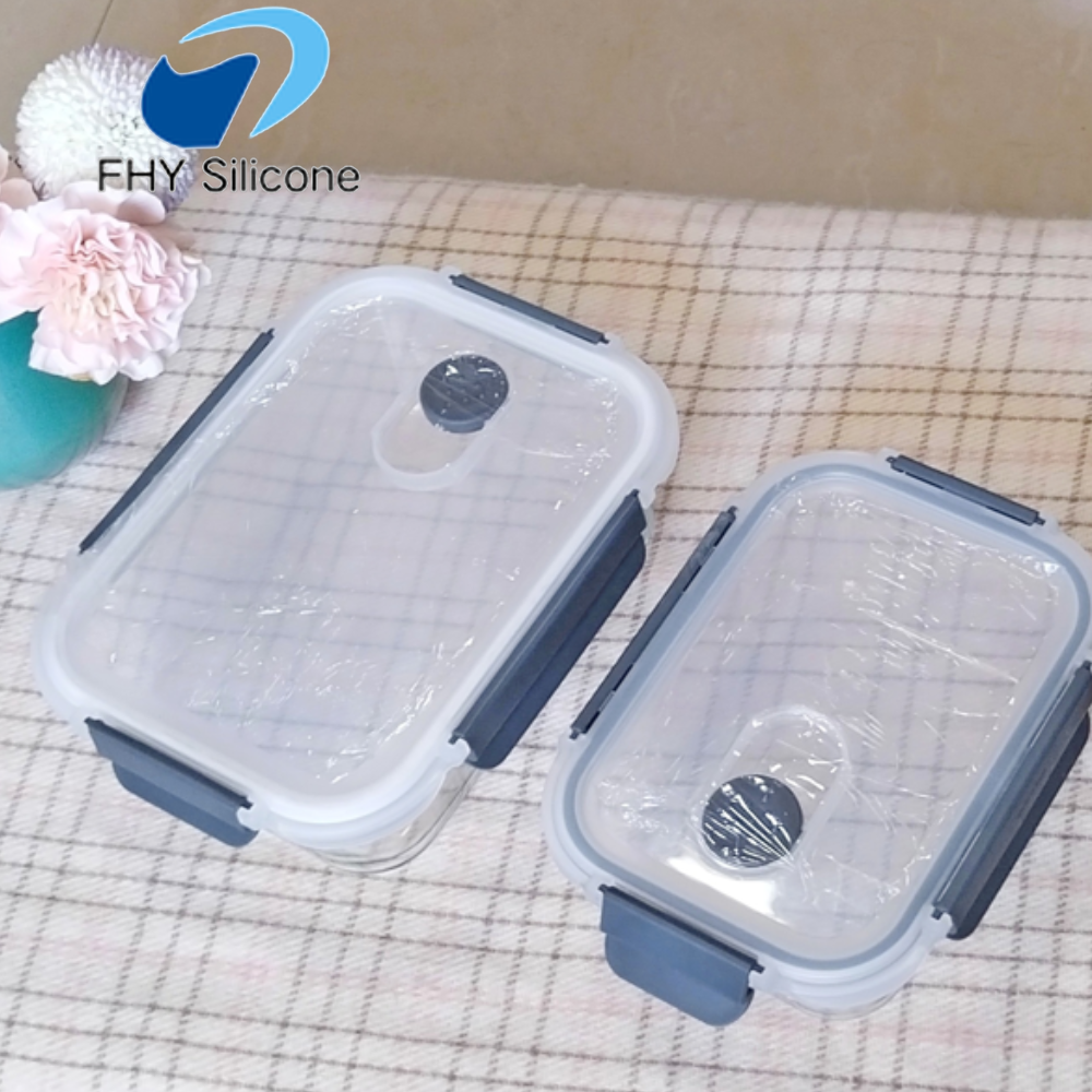 Custom High Borosilicate Glass Food Storage Container with Silicone Sealing Lid - Image 2