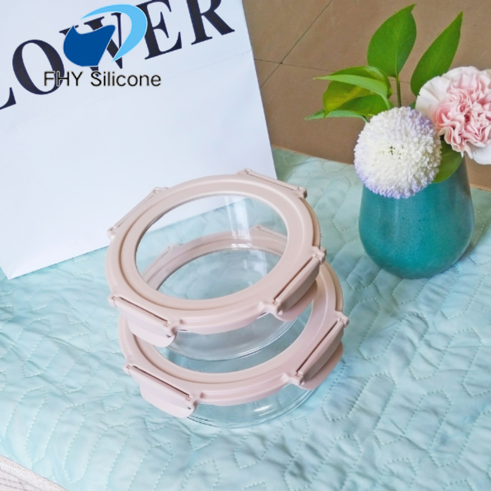 Custom High Borosilicate Glass Food Storage Container with Silicone Sealing Lid - Image 4