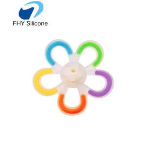 Silicone Multicolor Flower Teether Food Grade Baby Teething Relief Toy