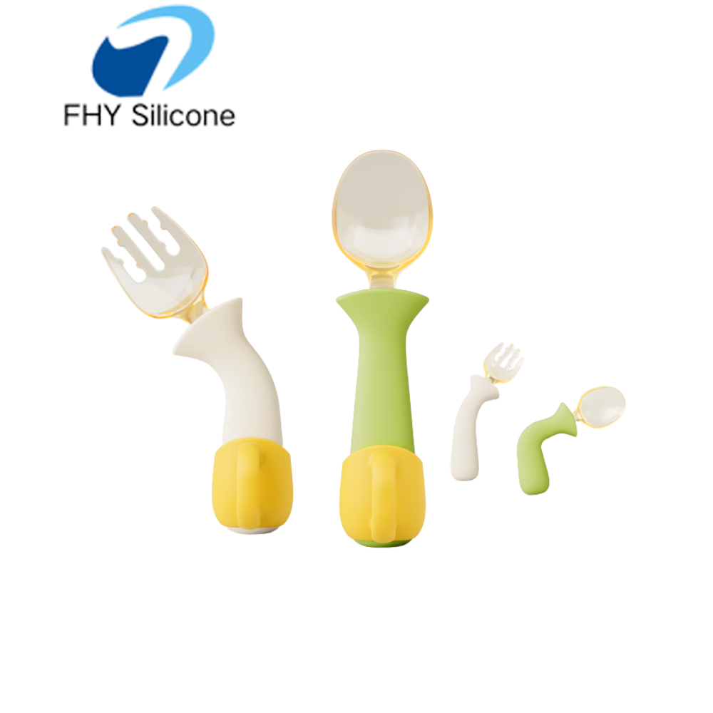 PPSU Baby Training Fork and Spoon Set with Air-Cushion Grip Handle — изображение 3
