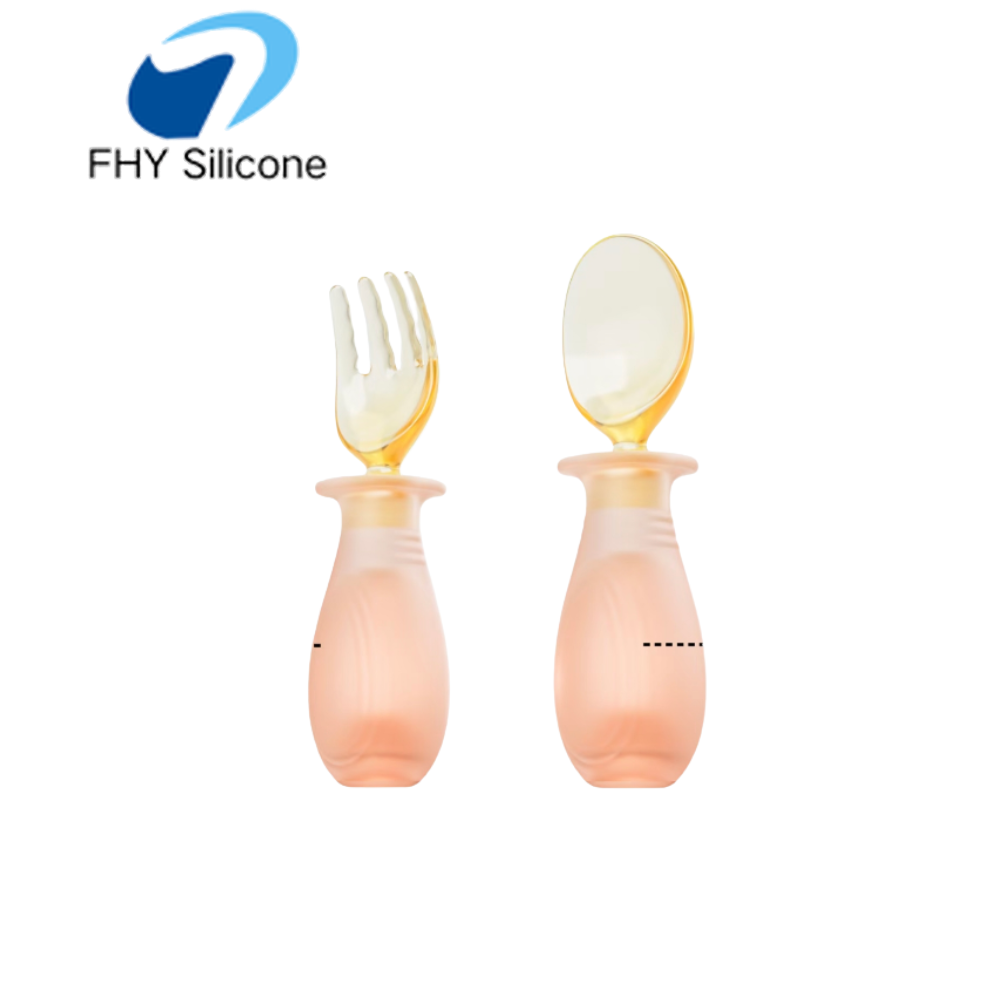 PPSU Baby Training Fork and Spoon Set with Air-Cushion Grip Handle — изображение 4