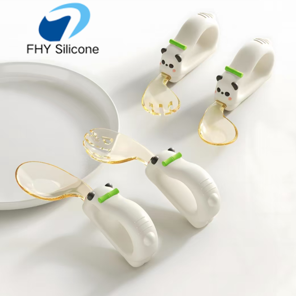 PPSU Baby Training Fork and Spoon Set with Air-Cushion Grip Handle — изображение 6