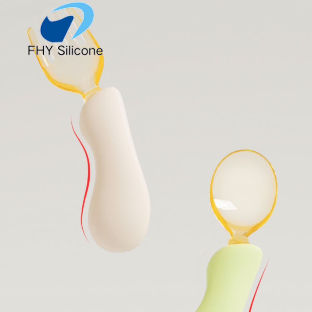 PPSU Baby Training Fork and Spoon Set with Air-Cushion Grip Handle — изображение 2