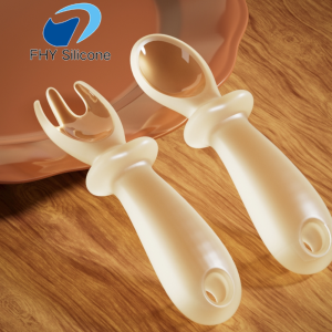 Custom Silicone Baby Training Cutlery Set Food Grade Feeding Utensils