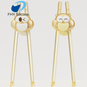 Silicone Bear Toddler Training Chopsticks with Anti-Slip Tips
