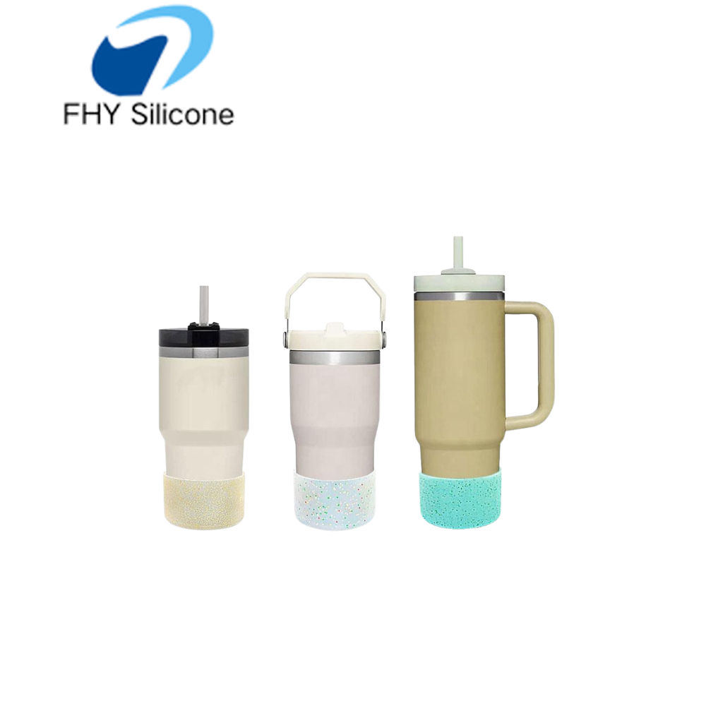Silicone Grip Sleeve Anti-Slip Silicone Bottom Ring Protective Sleeve for Bottles and Containers - Image 2