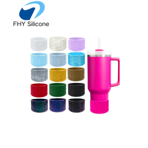 Silicone Grip Sleeve Anti-Slip Silicone Bottom Ring Protective Sleeve for Bottles and Containers