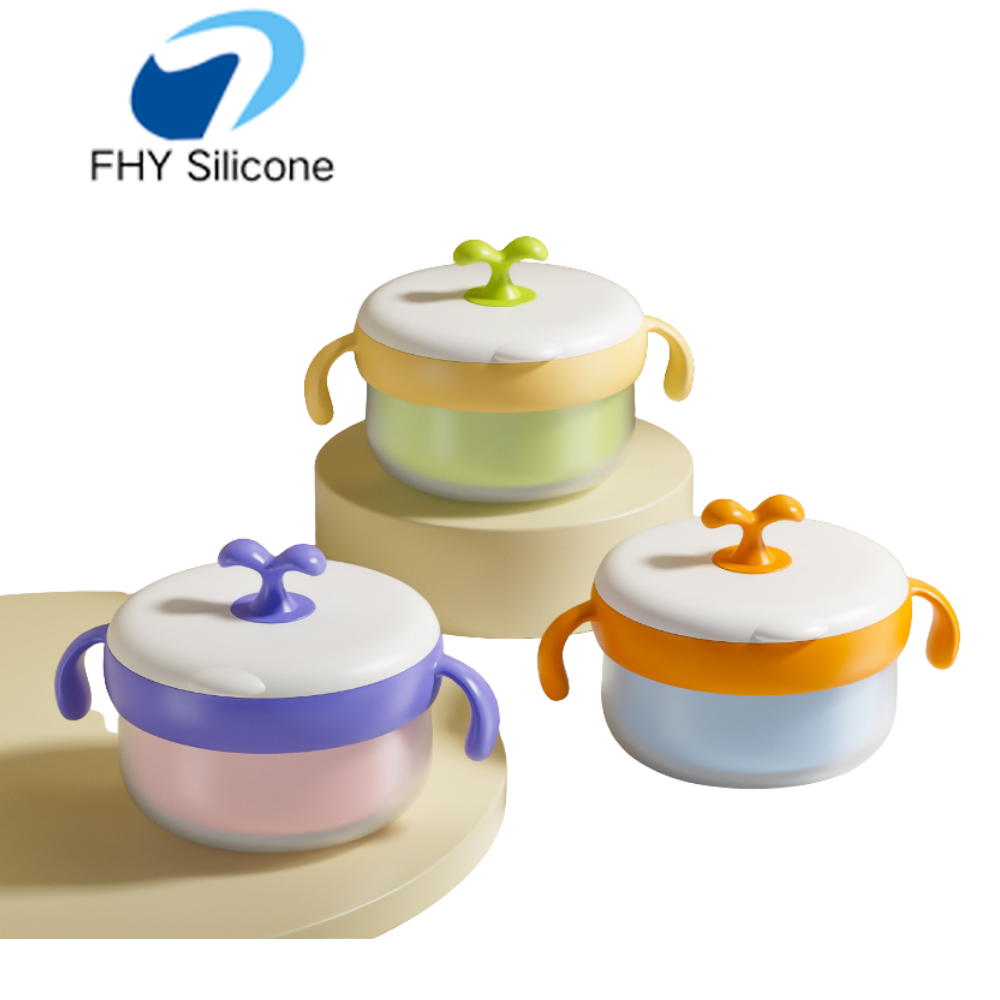 Silicone Insulated Baby Feeding Bowl with Lid and Handles - 圖片 2