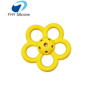 OEM Silicone Single Color Flower Teether Safe Non Toxic Baby Chew Toy