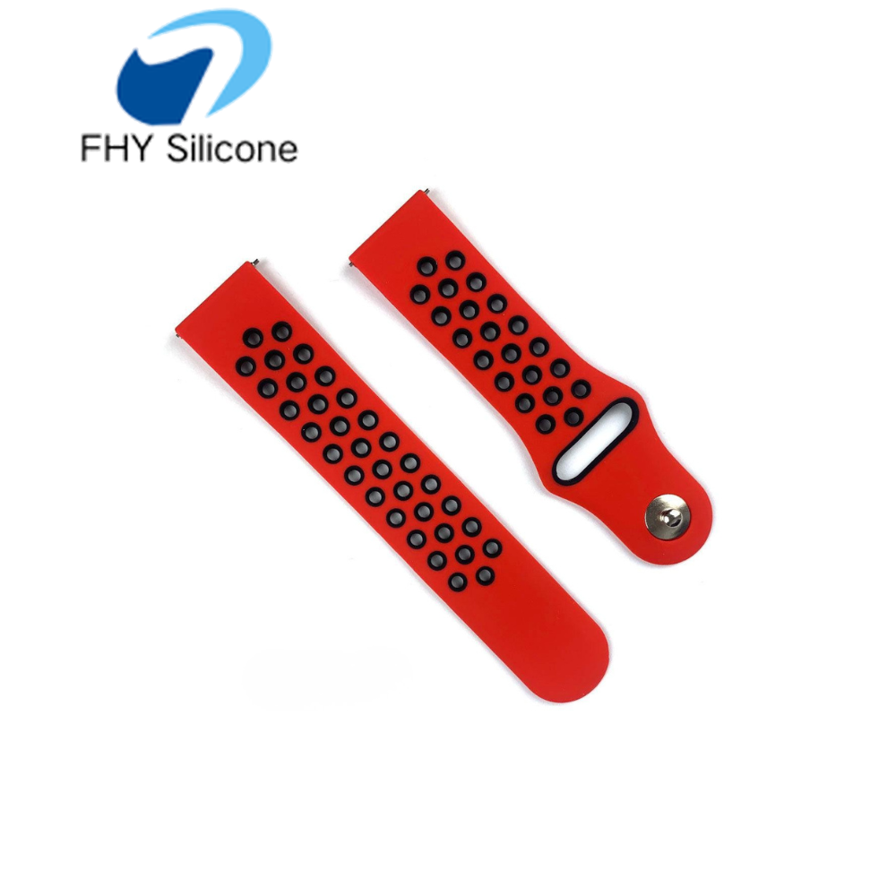 Two Color Silicone Watch Band Custom Molded Dual Tone Smartwatch Strap OEM Manufacturer - Image 2