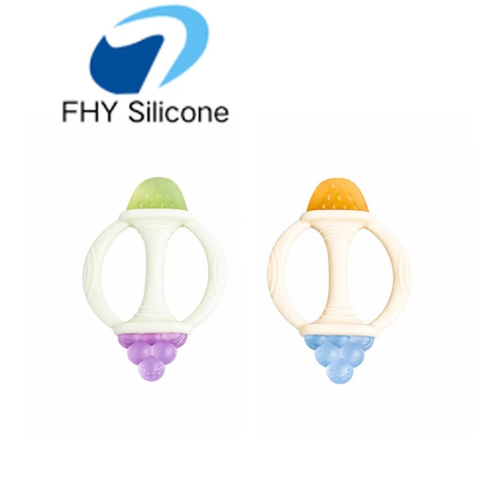 Food Grade Silicone Baby Teether with Dual Gum Massage Design for Infant Teething Relief