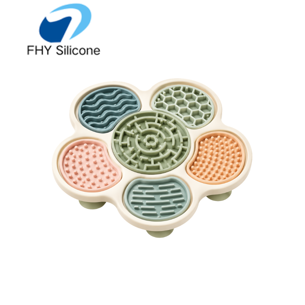 Tappetino in silicone per cani e gatti con design a alimentazione lenta e texture multiple