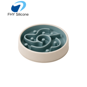 Ciotola in silicone con sistema di alimentazione graduale per cani e gatti, con base antiscivolo