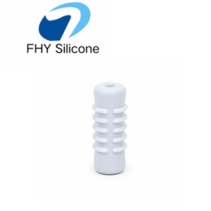 Custom Cylindrical Silicone Cord Stopper with Anti-Slip Ribs – Flexible Cord Lock and Drawstring Fastener