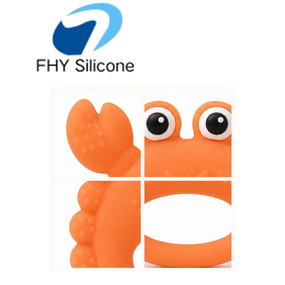 Silicone Crab Baby Teether with Textured Claws and Easy-Grip Handle - Hình ảnh 3