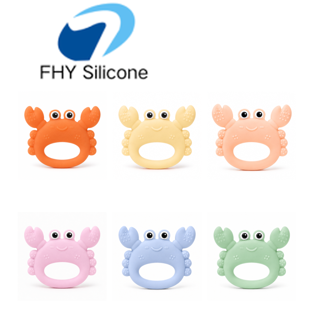 Silicone Crab Baby Teether with Textured Claws and Easy-Grip Handle - Hình ảnh 2