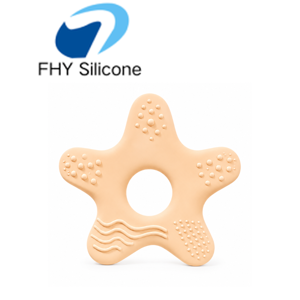 Silicone Starfish Baby Teether with Multi-Texture Surface and Easy-Grip Handle - Image 3