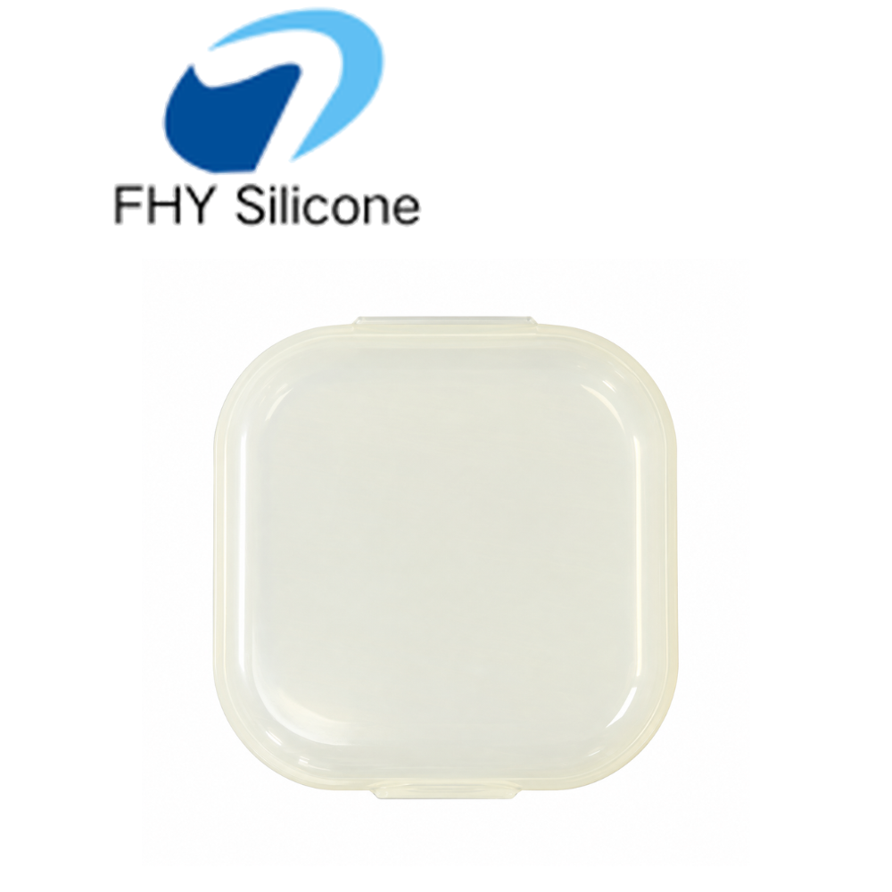 Transparent Square Storage Box with Colorful Lid for Small Accessories