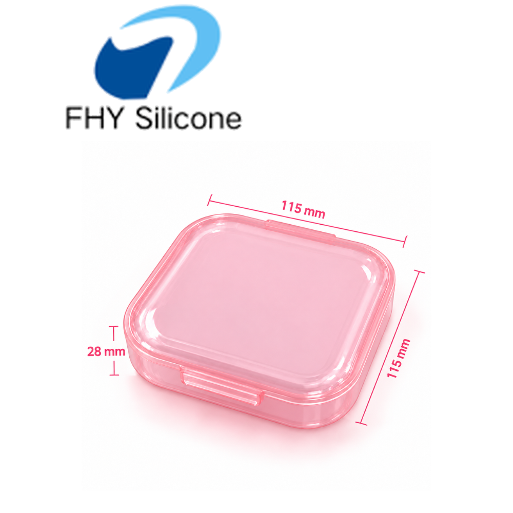 Transparent Square Storage Box with Colorful Lid for Small Accessories - Image 3